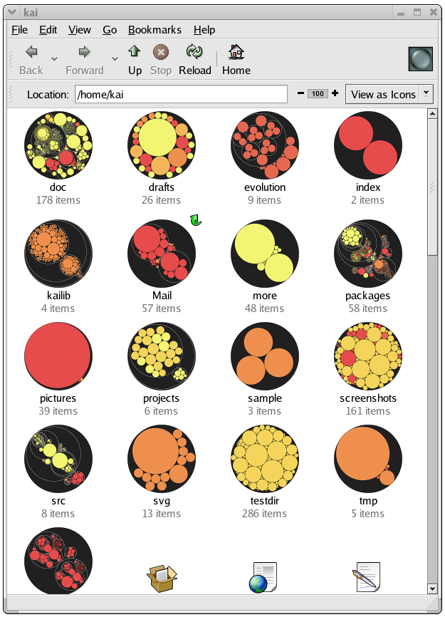 circular treemap screenshot (Nautilus)